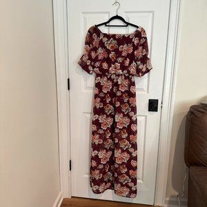 off shoulder maxi floral dress size medium